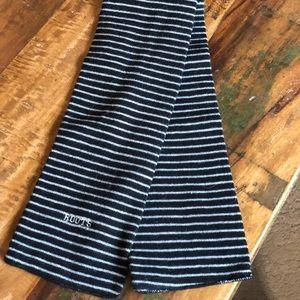 Roots Athletics black and white stripe scarf